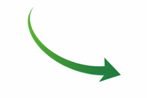 green curved arrow on white background2